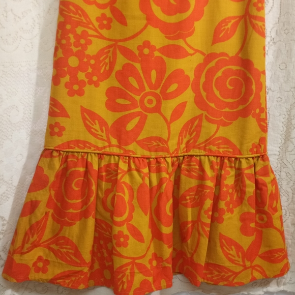 Vintage 1960s Home Sewn Aloha Hawaiian Sleeveless Maxi Dress Muumuu Floral - Picture 2 of 12